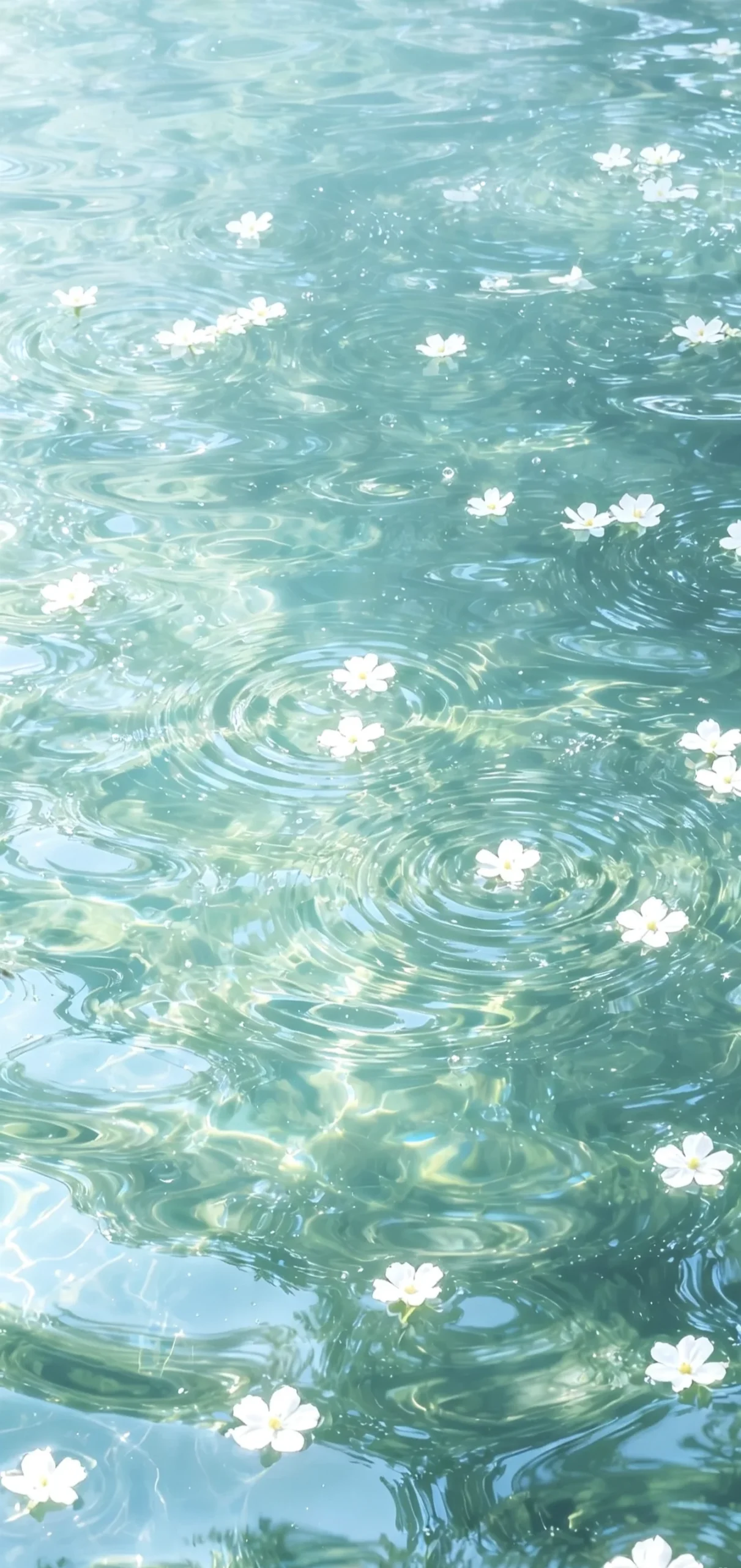 落入一池碧波｜水波碎花治愈壁纸🌿-沐光橙香测试站点