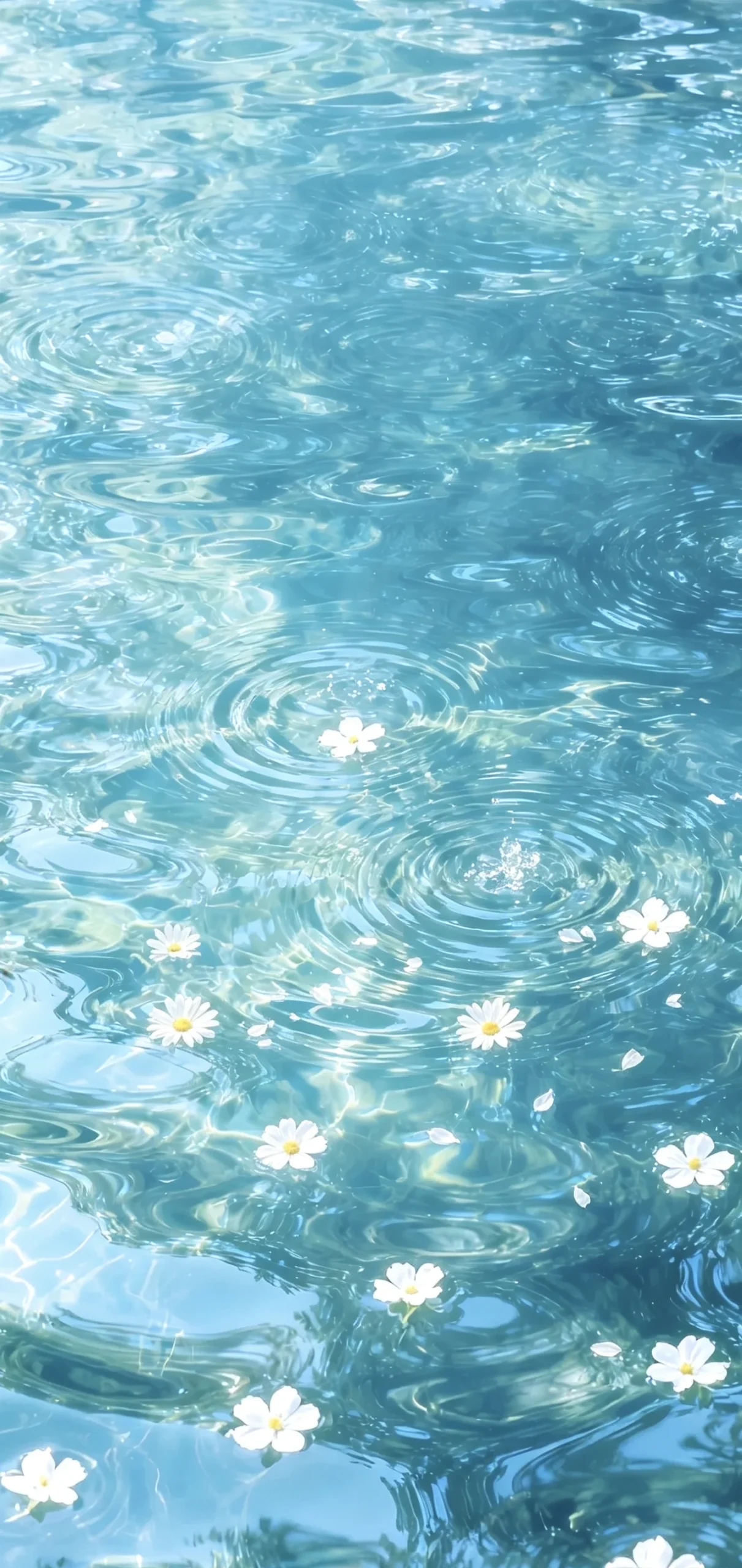 落入一池碧波｜水波碎花治愈壁纸🌿-沐光橙香测试站点